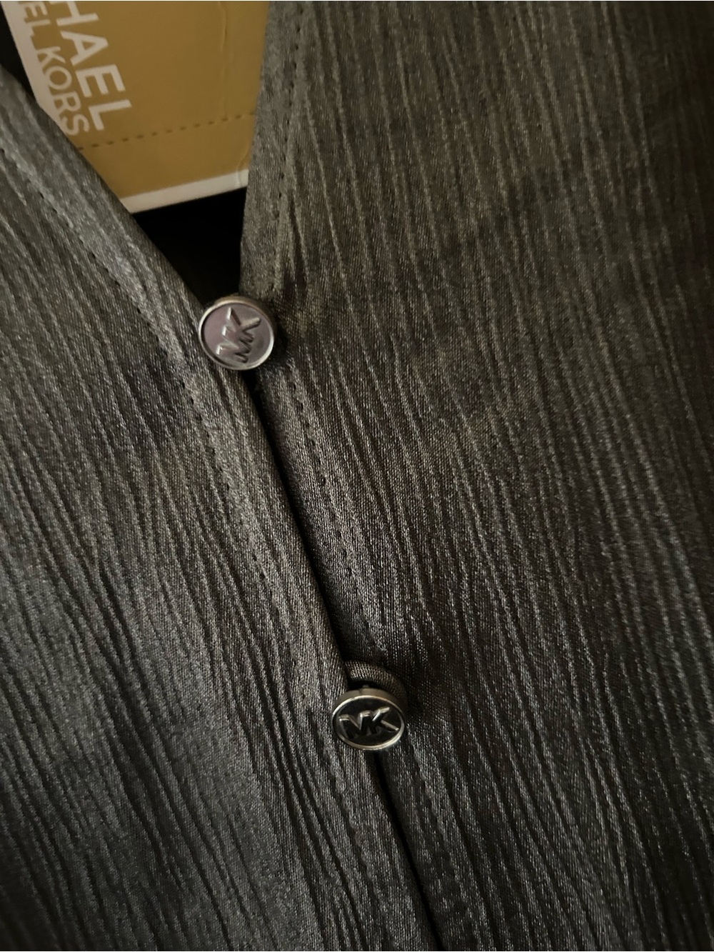 🩶 NEW 🩶 Michael Kors Gunmetal Metallic Blouse Size XL 🩶 - Picture 4 of 6
